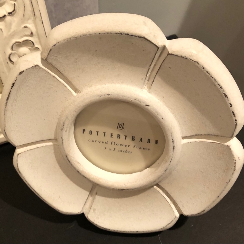 Pottery Barn 3x3 White Distressed Flower Frame - Picture 7 of 11